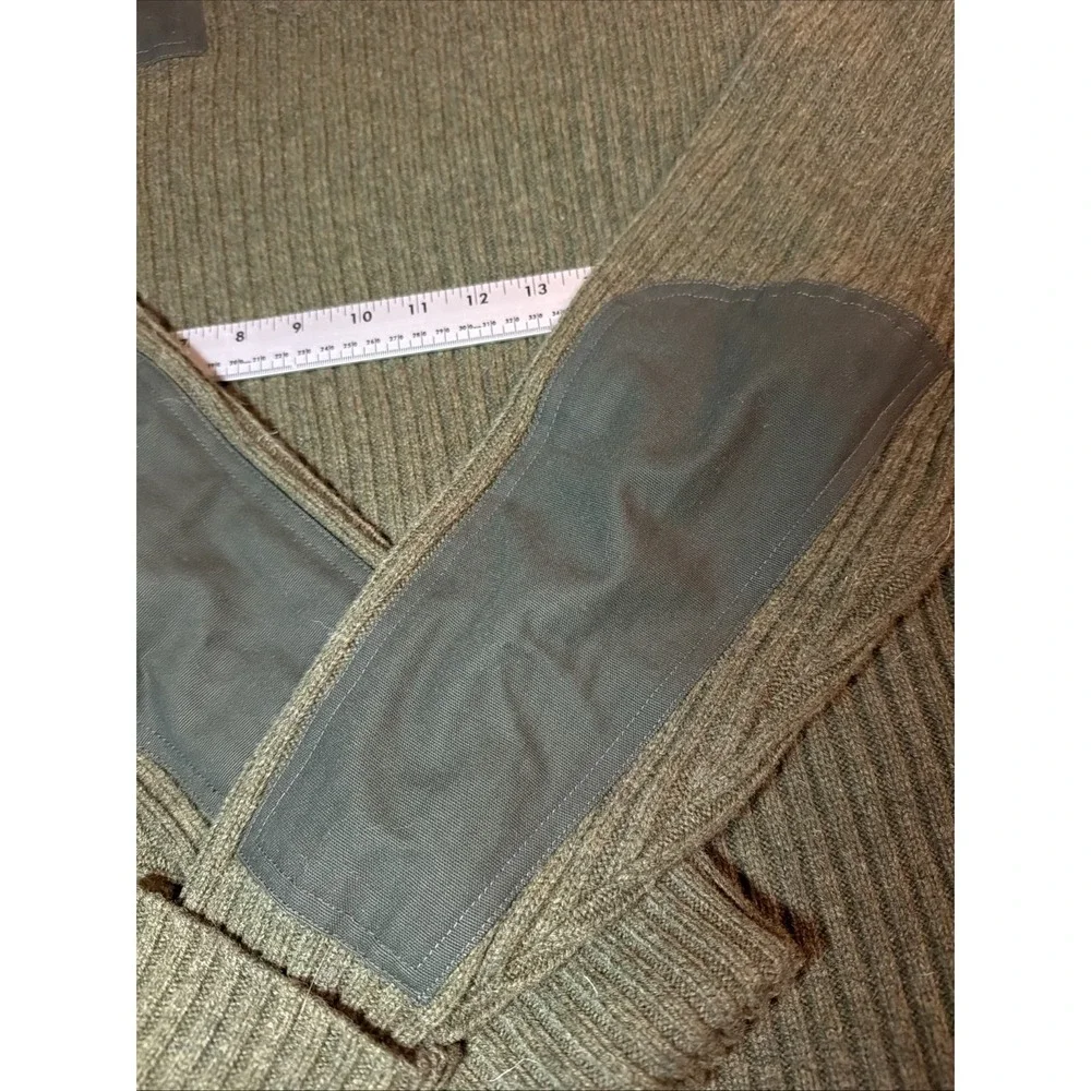 Vintage LL Bean Commando Wool Sweater Long Tall XXL Green Knit Military
